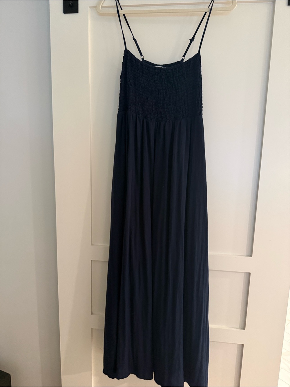 Z Supply Navy Smocked Maxi Dress with Adjustable Straps